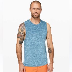 [L] Lululemon Men’s Poseidon/ Hydra Blue Metal Vent Tech Muscle Tank